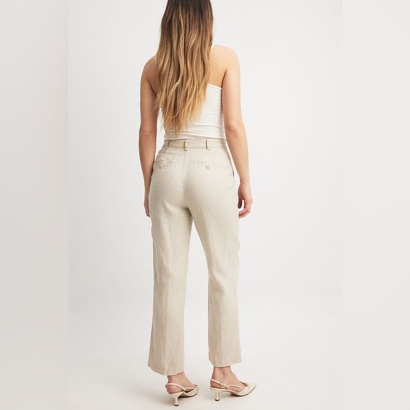 NA-KD | Linen Cropped Pants - Picture 6 of 8